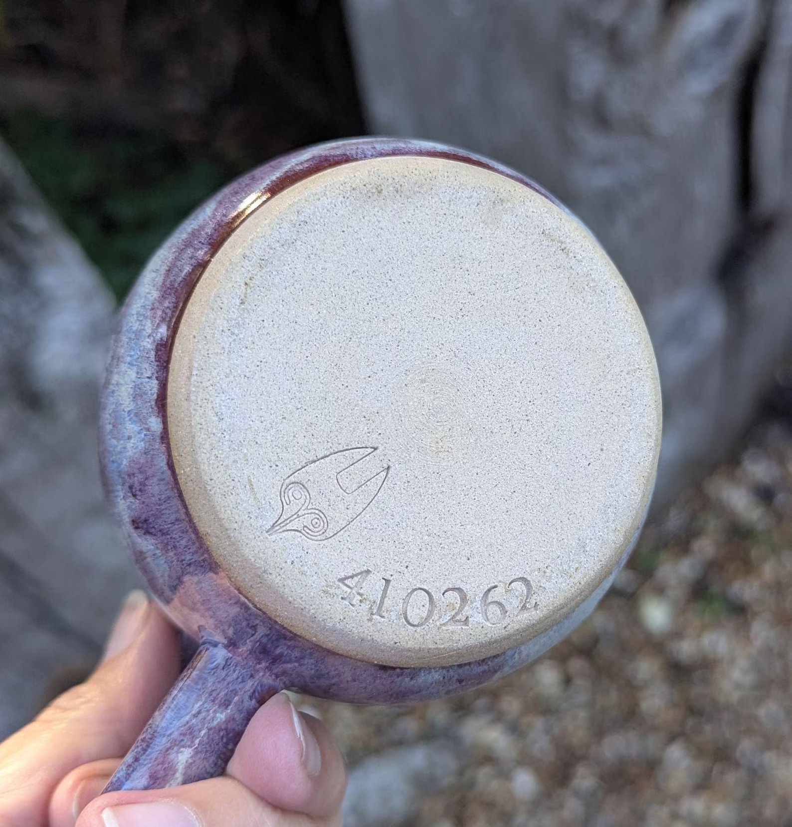 Handmade Purple Ceramic Mug: 10 fl oz - Image 6