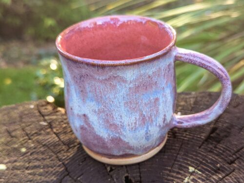 Handmade Purple Ceramic Mug: 10 fl oz