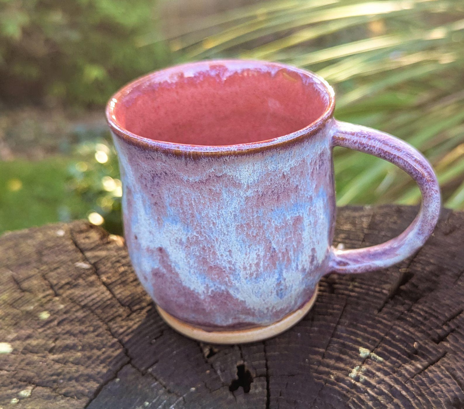 Handmade Purple Ceramic Mug: 10 fl oz