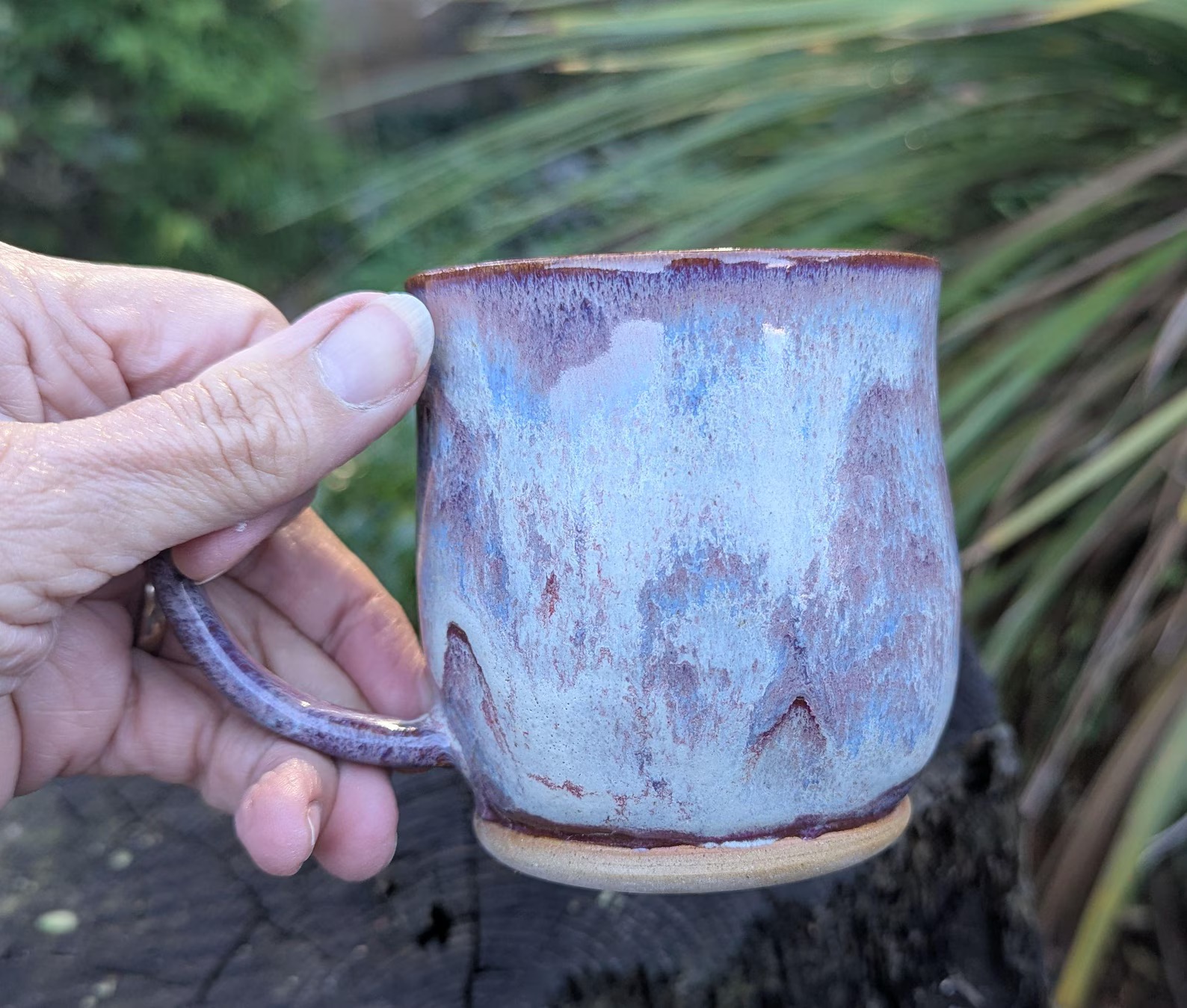 Handmade Purple Ceramic Mug: 10 fl oz - Image 10