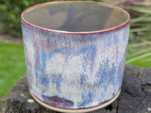 Handmade Ceramic Plant Pot: Purple and blue Glazed Planter
