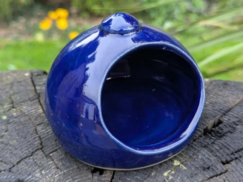 Handmade Ceramic blue Salt Pig: Wheel-Thrown Chef's Salt Keeper