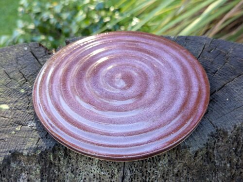 Handmade purple Ceramic pan stand: Wheel Thrown Pottery Kitchenware