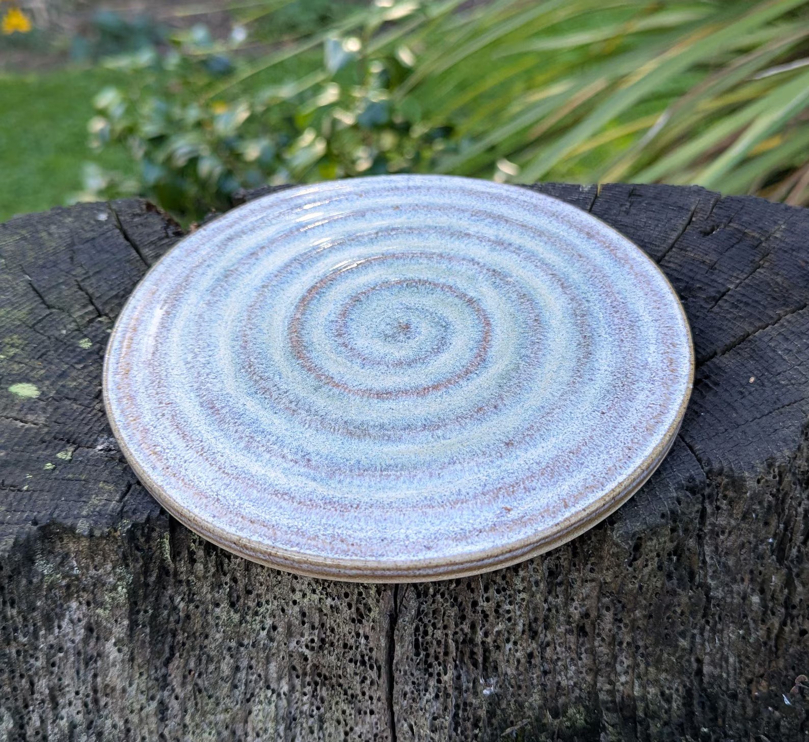 Handmade grey Ceramic pan stand, Wheel Thrown Pottery Kitchenware