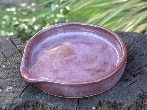 Handmade purple Ceramic Spoon Rest, Wheel Thrown Pottery Kitchenware