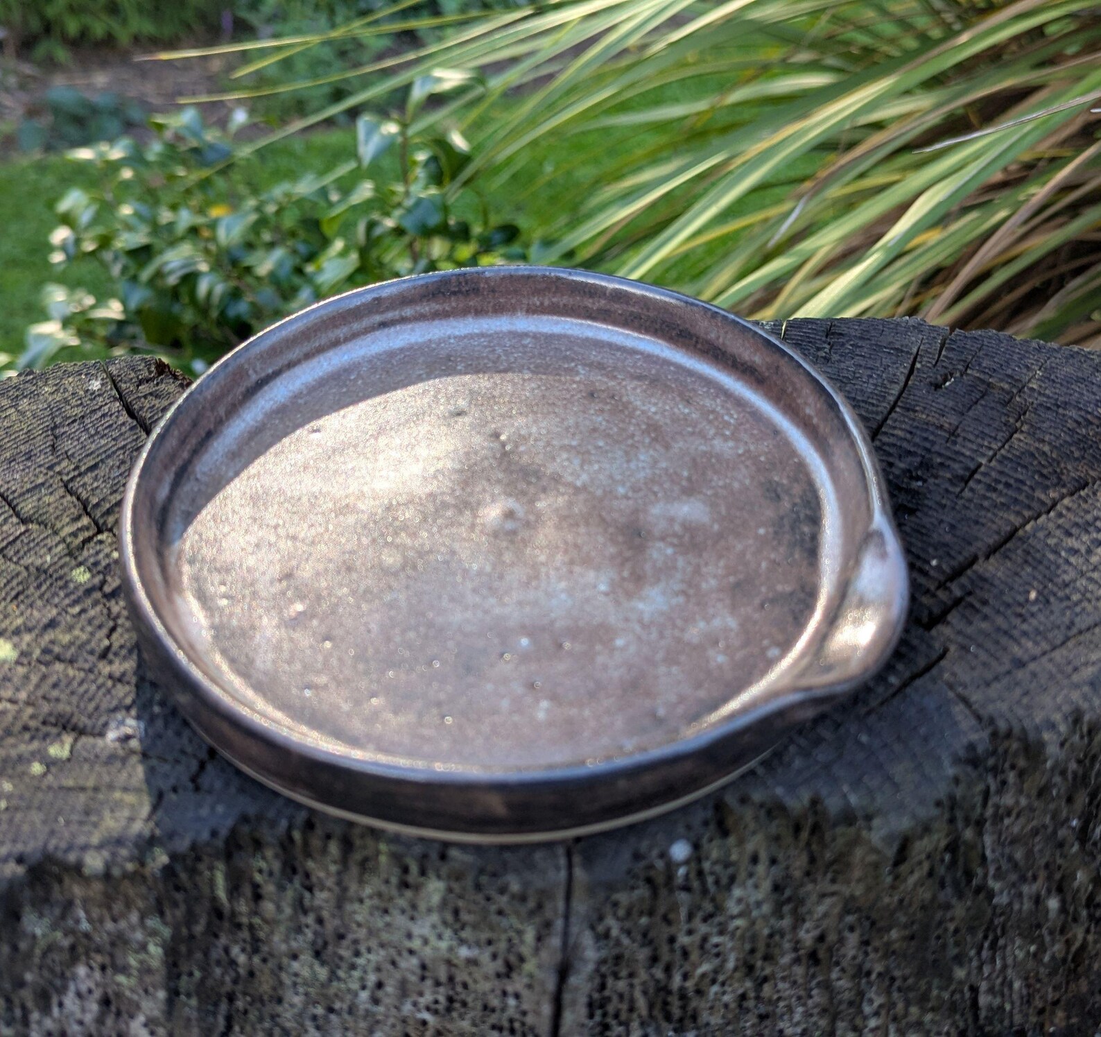 Handmade brown Ceramic Spoon Rest, Wheel Thrown Pottery Kitchenware - Image 3