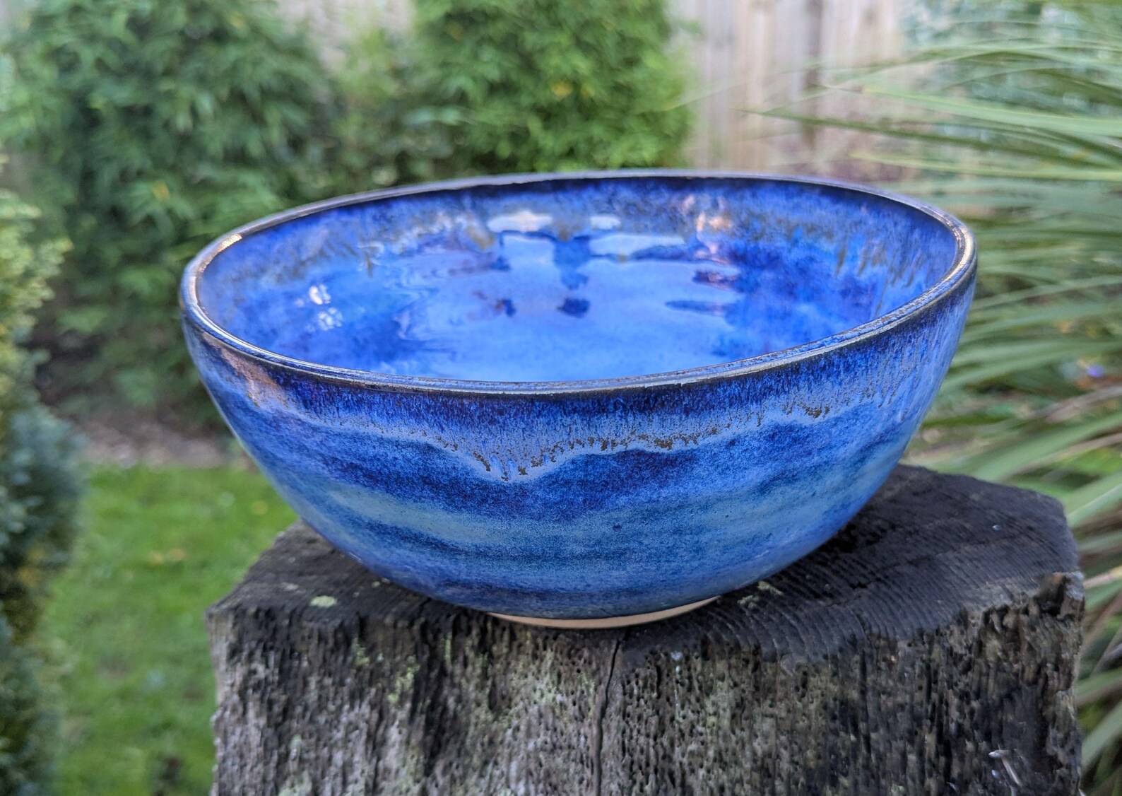 Blue Ceramic Bowl: large fruit bowl - Image 5