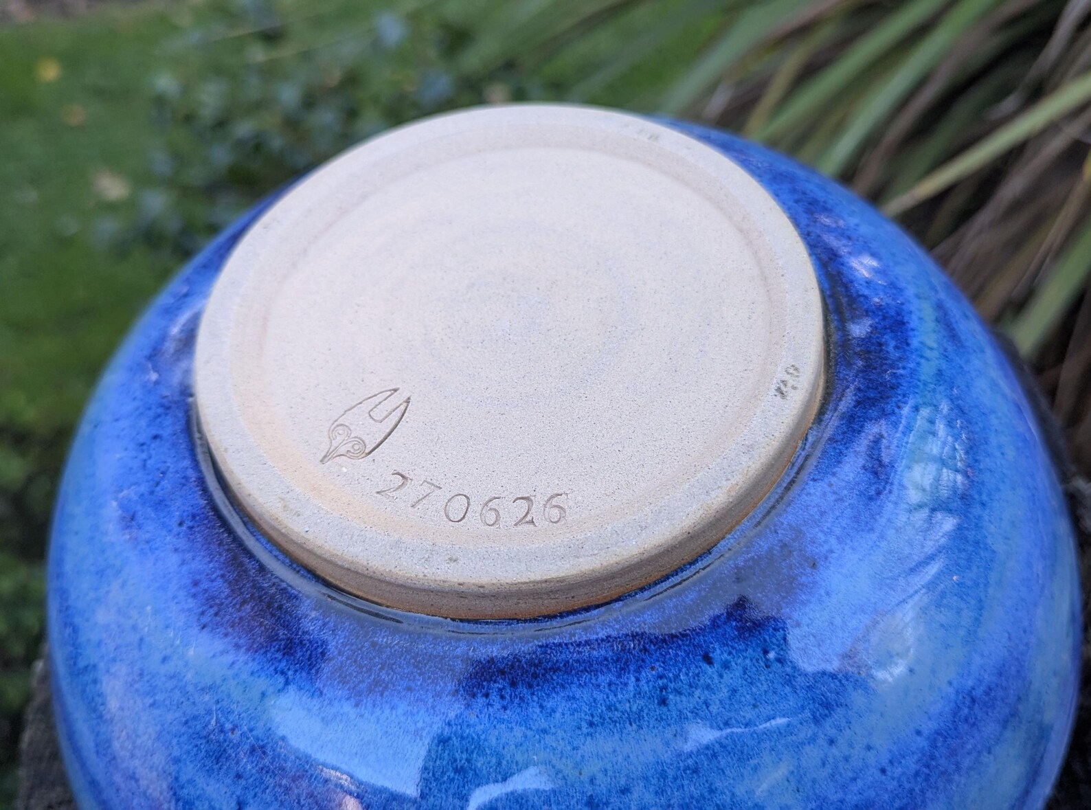 Blue Ceramic Bowl: large fruit bowl - Image 4
