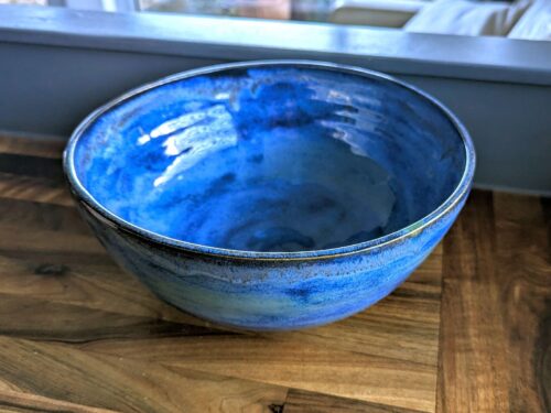 Blue Ceramic Bowl: large fruit bowl