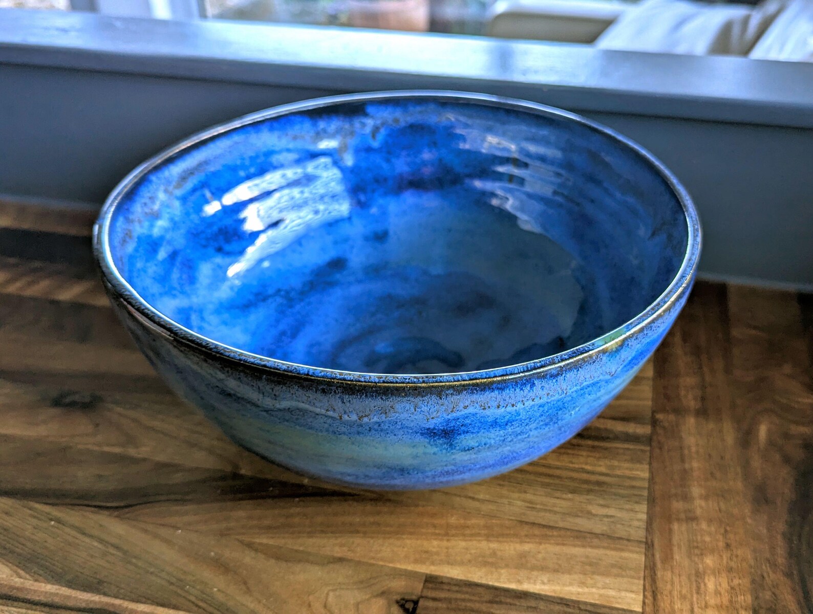 Blue Ceramic Bowl: large fruit bowl