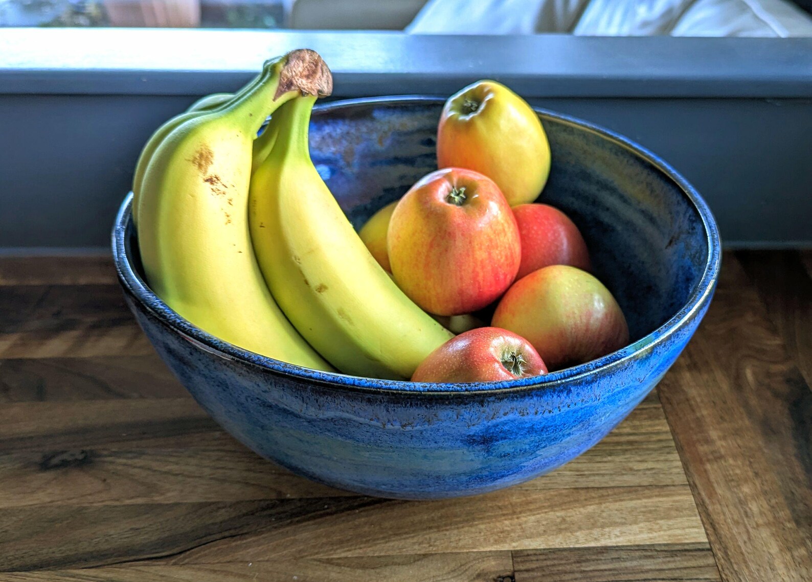 Blue Ceramic Bowl: large fruit bowl - Image 3