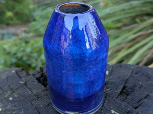 Blue Ceramic Bud Vase: Small Pottery Vase