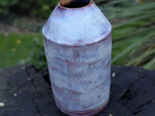 Ceramic lilac Bud Vase: Wheel-Thrown Pottery