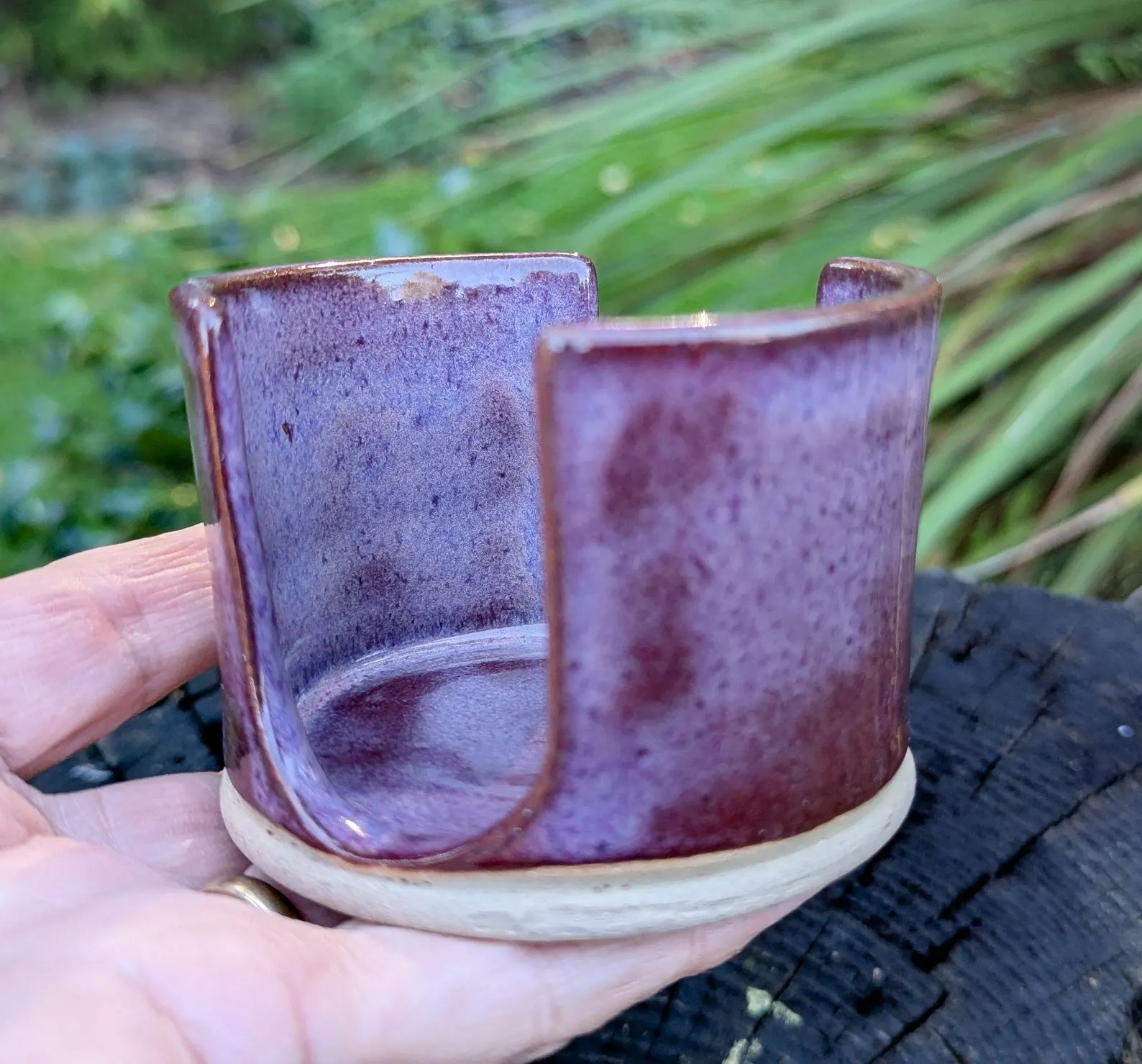 Purple Ceramic Sponge Holder: Wheel-Thrown Kitchen Storage - Image 3