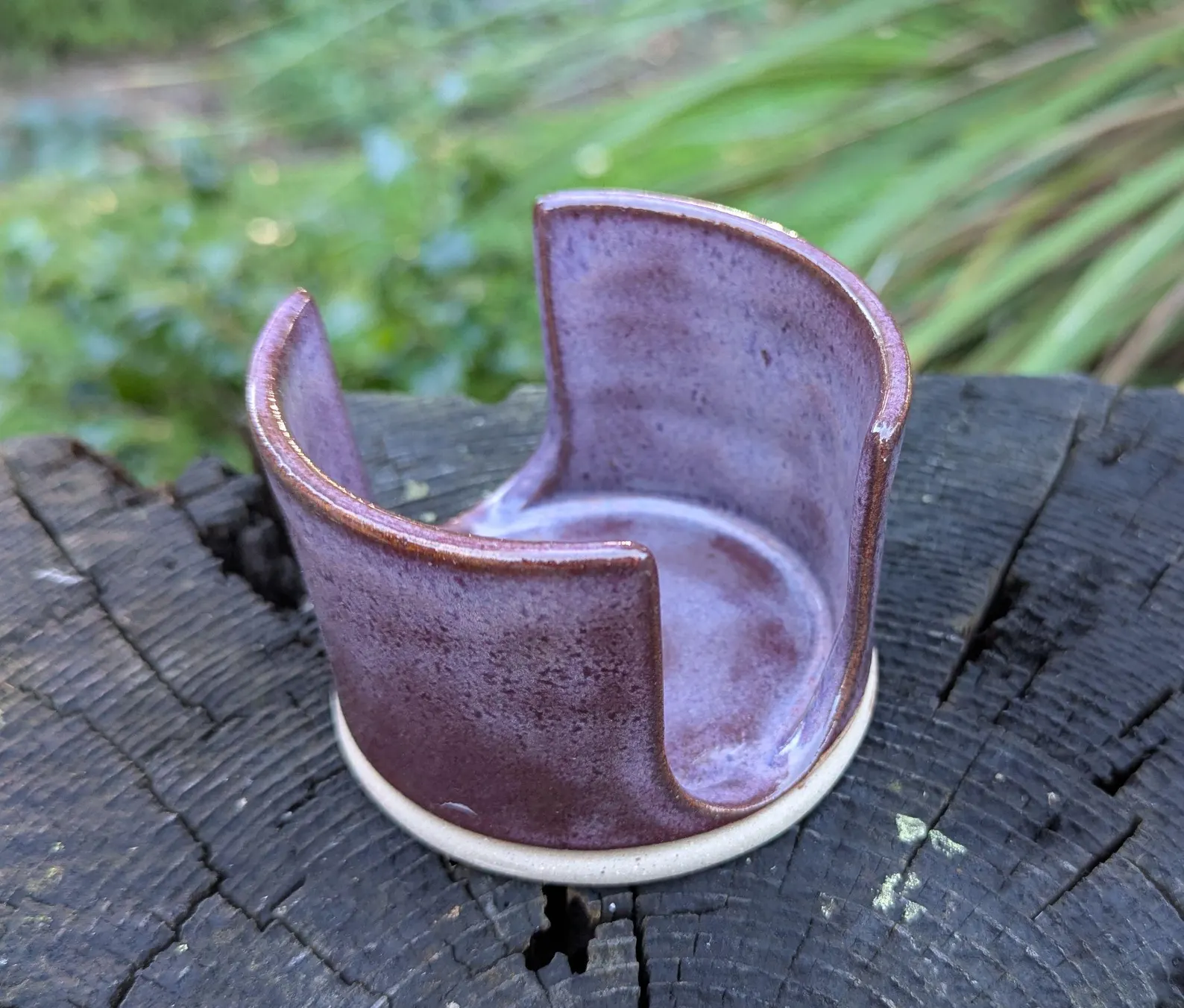 Purple Ceramic Sponge Holder: Wheel-Thrown Kitchen Storage