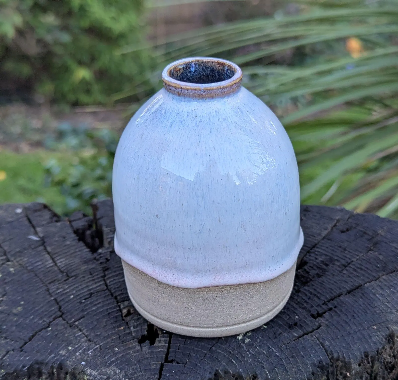 Soft Pink Ceramic Bud Vase: Wheel-Thrown Pottery